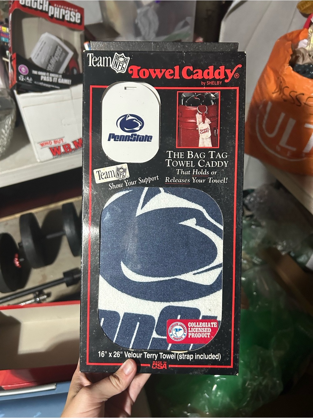 Selby Men’s Towel Caddy Bag Tag in Blue and White